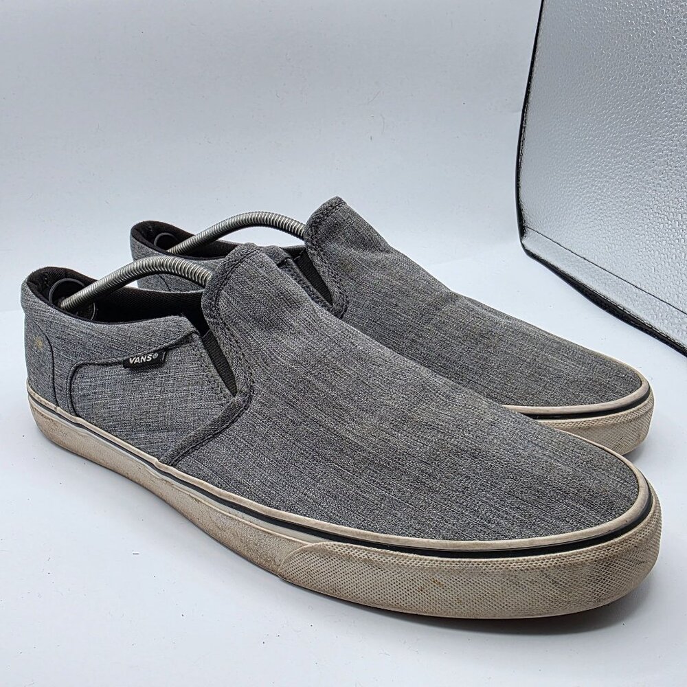Vans Asher Skate Slip On Mens Size 13 Gray Shoes Casual Outdoors Walking Comfort